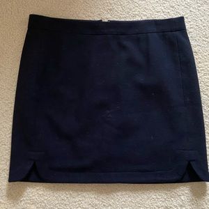 J crew navy wool skirt with scalloped sides
